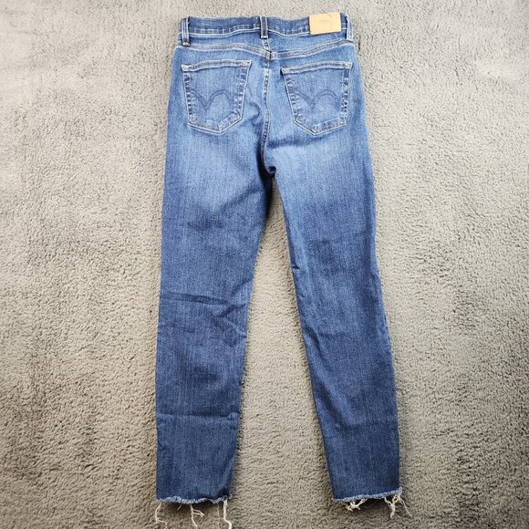 Edwin Bree Jeans Women's Size 26 Deja Blue Classic Straight Leg Mid Rise Ankle - Picture 2 of 12